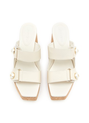 Detail View - Click To Enlarge - JIMMY CHOO - Fayence 95 Leather Wedge Sandals