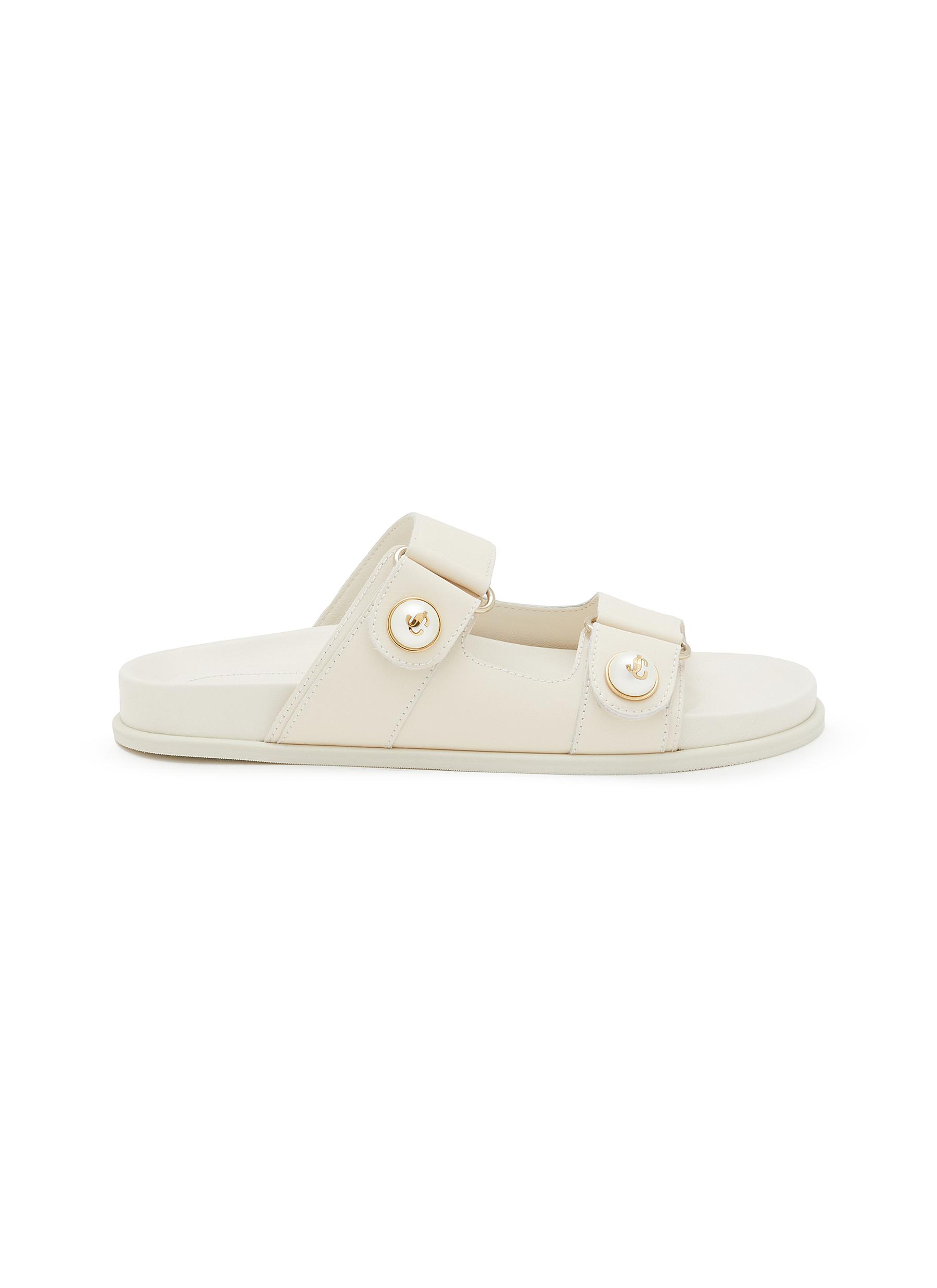 JIMMY CHOO | Fayence Leather Sandals | WHITE | Women | Lane