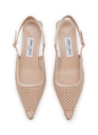 Detail View - Click To Enlarge - JIMMY CHOO - Amel 50 Crystal Embellished Mesh Slingback Heels