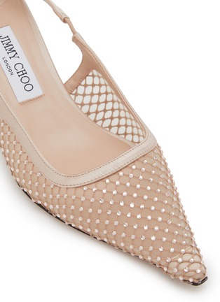 Detail View - Click To Enlarge - JIMMY CHOO - Amel 50 Crystal Embellished Mesh Slingback Heels