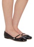 Figure View - Click To Enlarge - JIMMY CHOO - Elisa Leather Mary Jane Flats