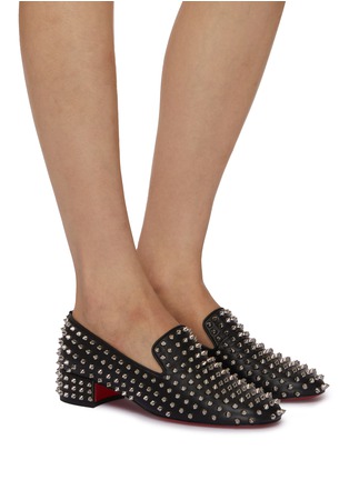 Figure View - Click To Enlarge - CHRISTIAN LOUBOUTIN - Spikeasy Leather Flats