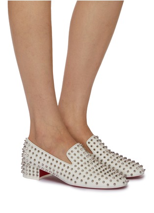 Figure View - Click To Enlarge - CHRISTIAN LOUBOUTIN - Spikeasy Leather Flats