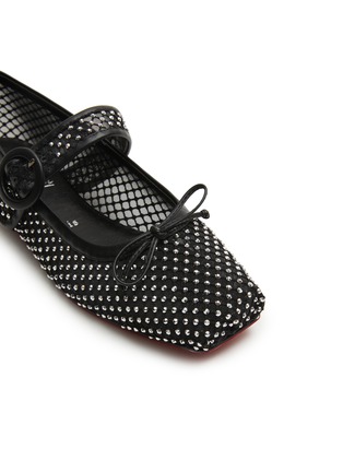 Detail View - Click To Enlarge - CHRISTIAN LOUBOUTIN - Mamastrapitina Mesh Strass Flats