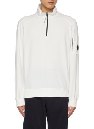 Main View - Click To Enlarge - C.P. COMPANY - Half Zip Stand Collar Cotton Sweatshirt