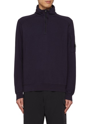 Main View - Click To Enlarge - C.P. COMPANY - Half Zip Stand Collar Cotton Sweatshirt