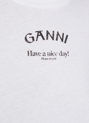  - GANNI - Logo Print Cotton T-Shirt