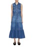 Main View - Click To Enlarge - GANNI - Medium Washed Denim Maxi Dress