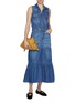 Figure View - Click To Enlarge - GANNI - Medium Washed Denim Maxi Dress