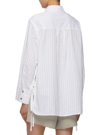 Back View - Click To Enlarge - GANNI - Tonal Stripe Oversized Cotton Shirt