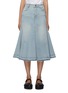 Main View - Click To Enlarge - GANNI - Tint Light Wash Denim Midi Skirt