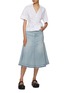 Figure View - Click To Enlarge - GANNI - Tint Light Wash Denim Midi Skirt