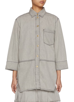 Main View - Click To Enlarge - GANNI - Future Oversized Light Wash Denim Shirt