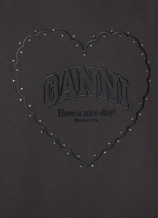  - GANNI - Logo Heart Drop Shoulder Heavy Cotton T-shirt