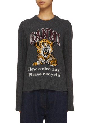 Main View - Click To Enlarge - GANNI - Tiger Graphic Sweater