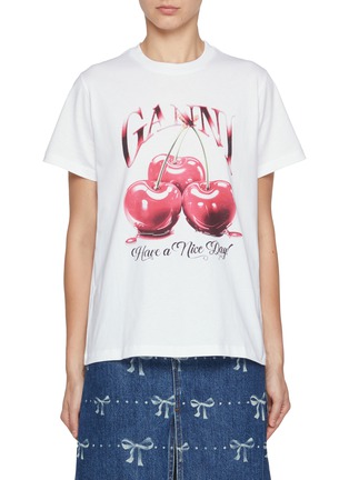 Main View - Click To Enlarge - GANNI - Basic Jersey Cherry Relaxed Cotton T-shirt