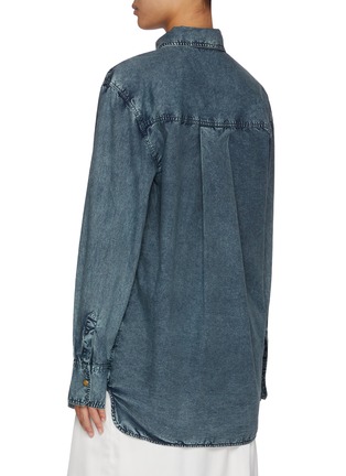 Back View - Click To Enlarge - GANNI - Oversized Rivet Cotton Shirt