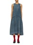 Main View - Click To Enlarge - GANNI - Open Back Gathered Cotton Midi Dress