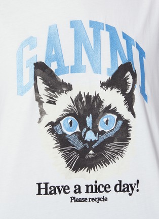  - GANNI - Basic Jersey Cat Relaxed Cotton T-shirt