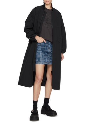 Figure View - Click To Enlarge - GANNI - Tech Seersucker Oversized Shell Coat