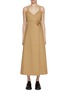 Main View - Click To Enlarge - GANNI - Herringbone Canvas Strap Long Dress