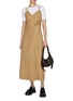 Figure View - Click To Enlarge - GANNI - Herringbone Canvas Strap Long Dress