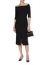 Figure View - Click To Enlarge - CAROLINA HERRERA - Front Slit Off Shoulder Dress