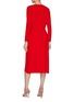 Back View - Click To Enlarge - CAROLINA HERRERA - Crewneck Side Drape Midi Dress