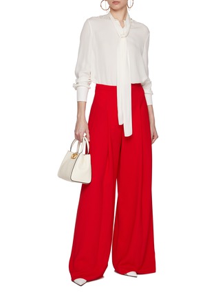 Figure View - Click To Enlarge - CAROLINA HERRERA - Pleated Wide Leg Pants