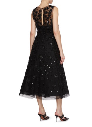 Back View - Click To Enlarge - CAROLINA HERRERA - Embroidered A-Line Dress