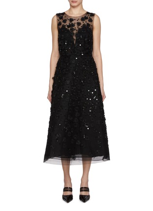 Main View - Click To Enlarge - CAROLINA HERRERA - Embroidered A-Line Dress