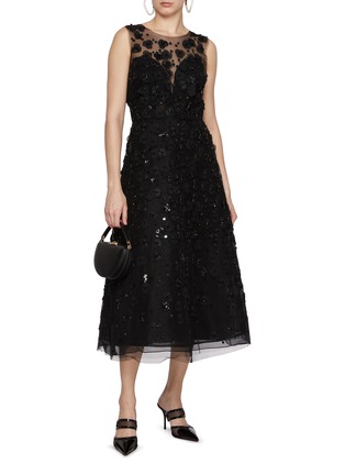 Figure View - Click To Enlarge - CAROLINA HERRERA - Embroidered A-Line Dress