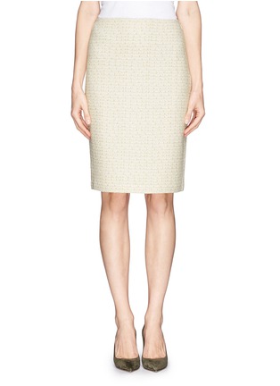 Main View - Click To Enlarge - ST. JOHN - Gilded wool-blend knit pencil skirt