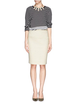 Figure View - Click To Enlarge - ST. JOHN - Gilded wool-blend knit pencil skirt