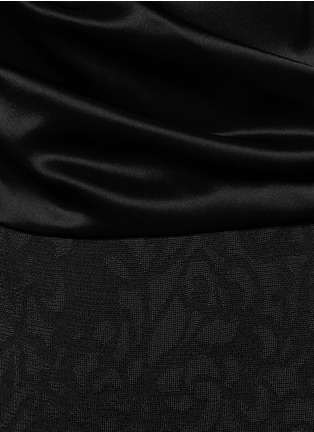 Detail View - Click To Enlarge - ST. JOHN - Mixed satin and jacquard knit dress 