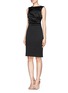 Figure View - Click To Enlarge - ST. JOHN - Mixed satin and jacquard knit dress 