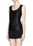 Front View - Click To Enlarge - ST. JOHN - Sequin knit sleeveless top