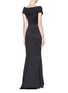 Back View - Click To Enlarge - ST. JOHN - Ruche shoulder sateen mermaid gown