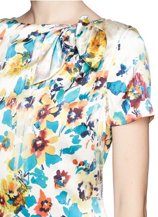 Detail View - Click To Enlarge - ST. JOHN - Watercolour pansy print charmeuse dress