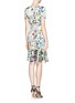 Back View - Click To Enlarge - ST. JOHN - Watercolour pansy print charmeuse dress