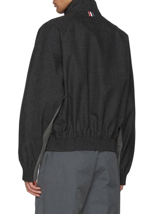 Back View - Click To Enlarge - THOM BROWNE  - High Neck Wool Track Jacket