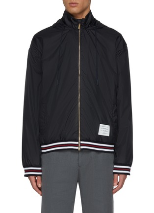 Main View - Click To Enlarge - THOM BROWNE  - Hooded High Neck Windbreaker Jacket