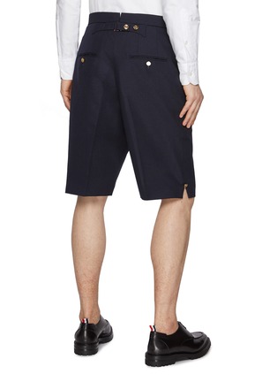 Back View - Click To Enlarge - THOM BROWNE  - Backstrap Wool Shorts