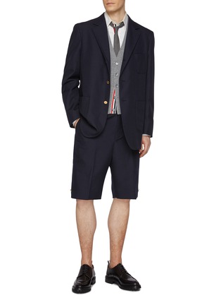 Figure View - Click To Enlarge - THOM BROWNE  - Backstrap Wool Shorts