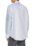 Back View - Click To Enlarge - THOM BROWNE  - Oversized 4 Bar Patterned Cotton Shirt