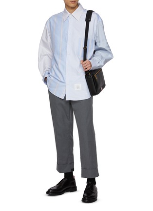 THOM BROWNE | Oversized 4 Bar Patterned Cotton Shirt