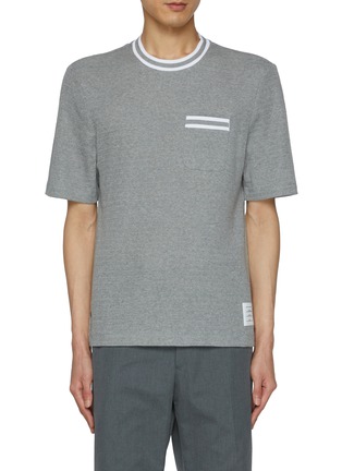 Main View - Click To Enlarge - THOM BROWNE - Pointelle Pocket Cotton T-Shirt