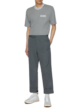 Figure View - Click To Enlarge - THOM BROWNE - Pointelle Pocket Cotton T-Shirt