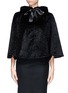Main View - Click To Enlarge - ALEXANDER MCQUEEN - Textured faux fur ribbon tie cape jacket