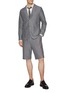 Figure View - Click To Enlarge - THOM BROWNE - RWB Stripe Cotton Shorts